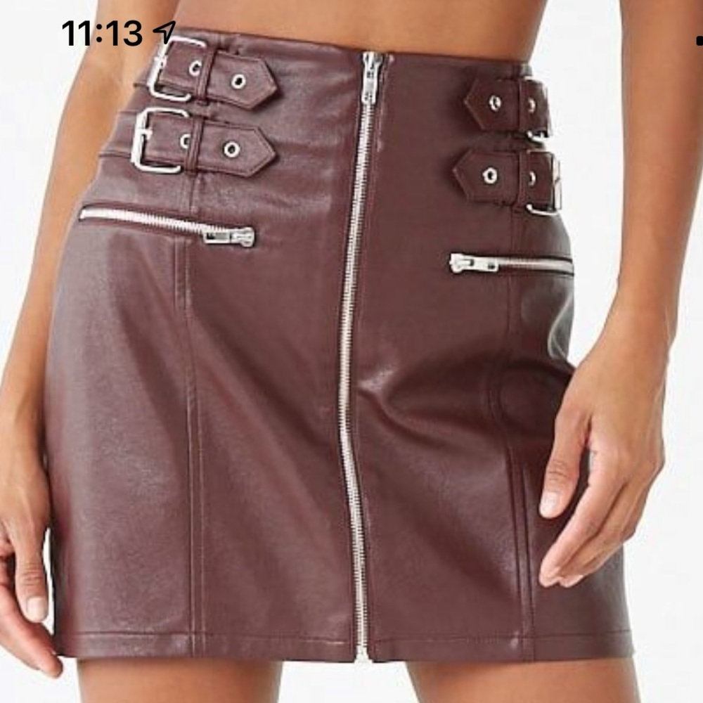 Forever21 faux leather skirt red